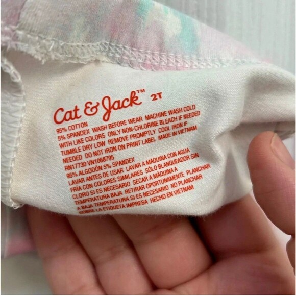 NWT Cat & Jack Toddlers Size 2T Bike Shorts Tie Dye Pull-On Pink - Picture 5 of 10